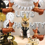 4 Pcs Dog Balloons, Brown Dachshund Dog Balloon For Lets Pa Dog Birthday Party Decorations Dog Birthday Party Supplies