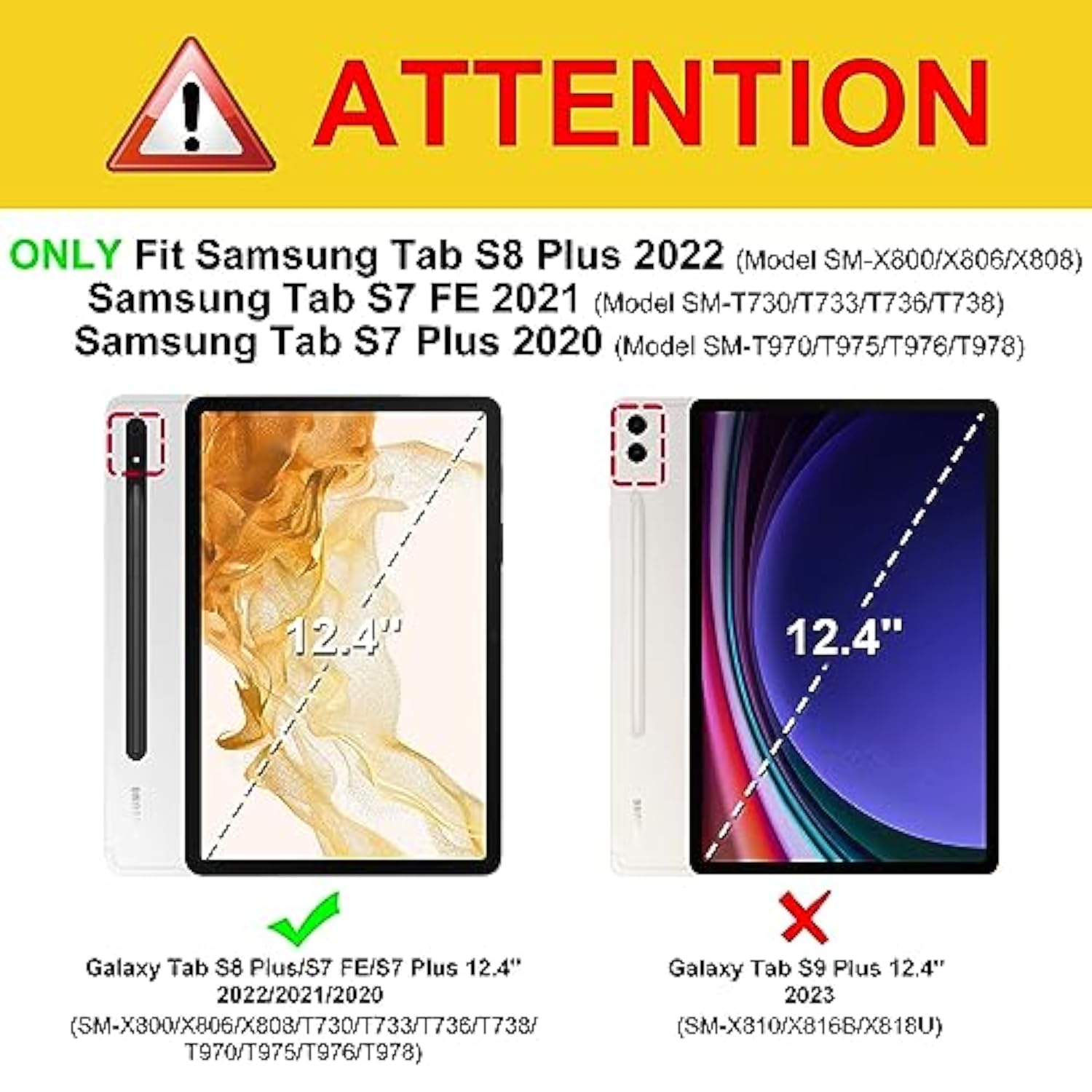 Fintie Slim Case for Samsung Galaxy Tab S8 Plus 2022/S7 FE 2021/S7 Plus 2020 1