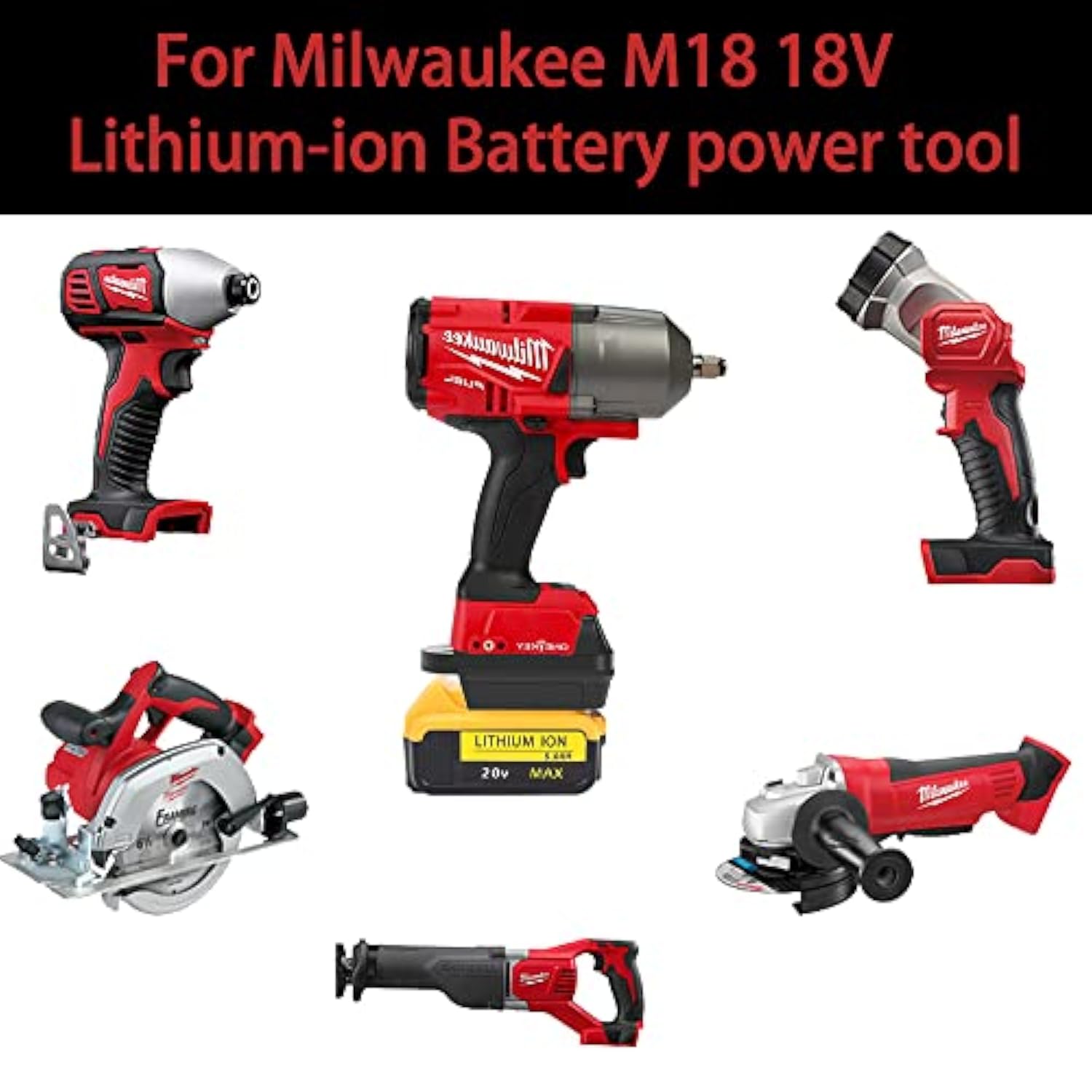 Dewalt to Milwaukee Battery Adapter 18V-20V for M18 Cordless Tools