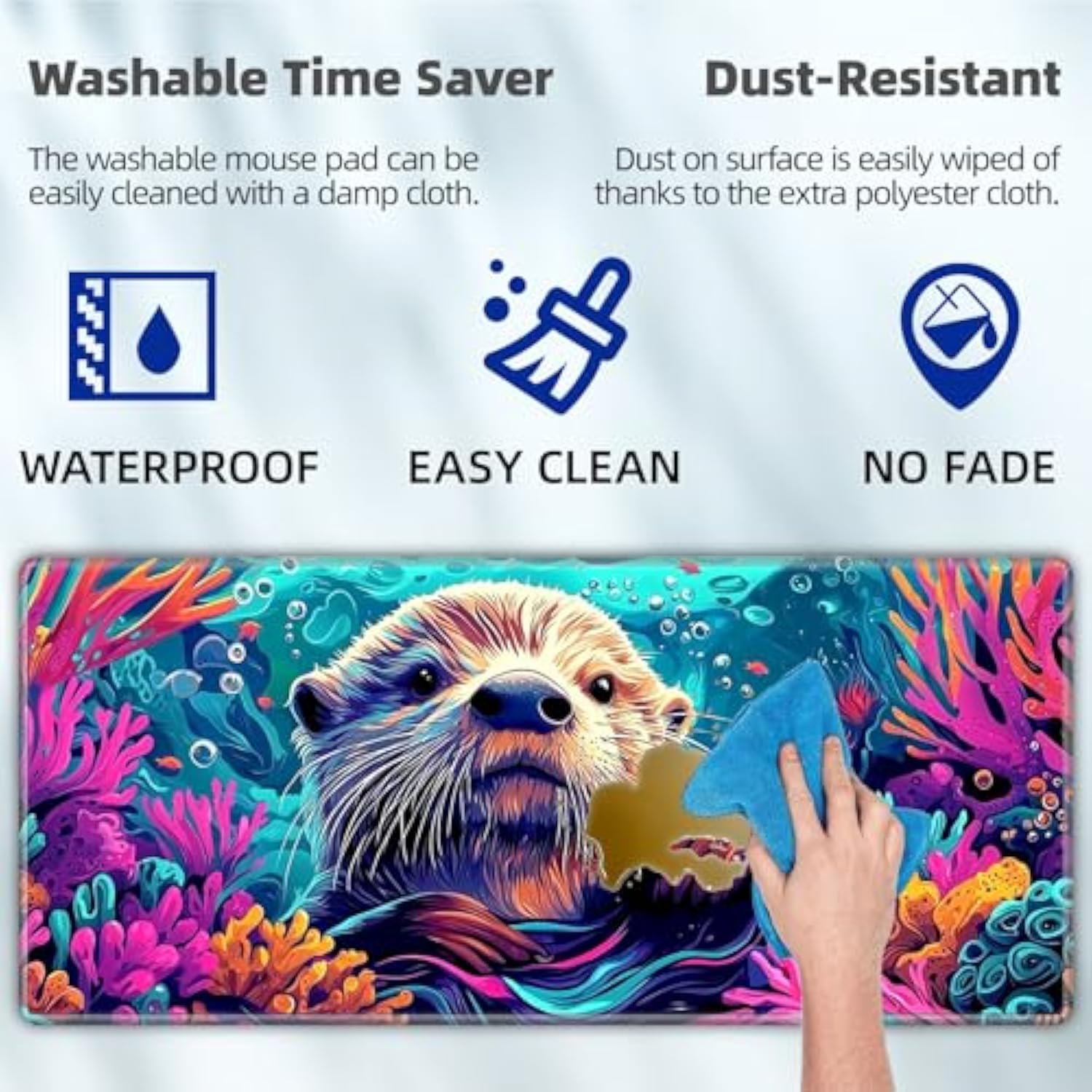 For Gaming Mouse Pad, Cute Otter Mouse Pad For Office And Home Use - Premium Desk Cover Mat Office Desk Accessories And Desk Mat For Keyboard And Mouse