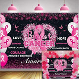 Breast Cancer Awareness Month Banner Backdrop 8x6 Pink Ribbon Awareness Love Breast Background for Women Breast Cancer Faith Hope Awareness Decorations