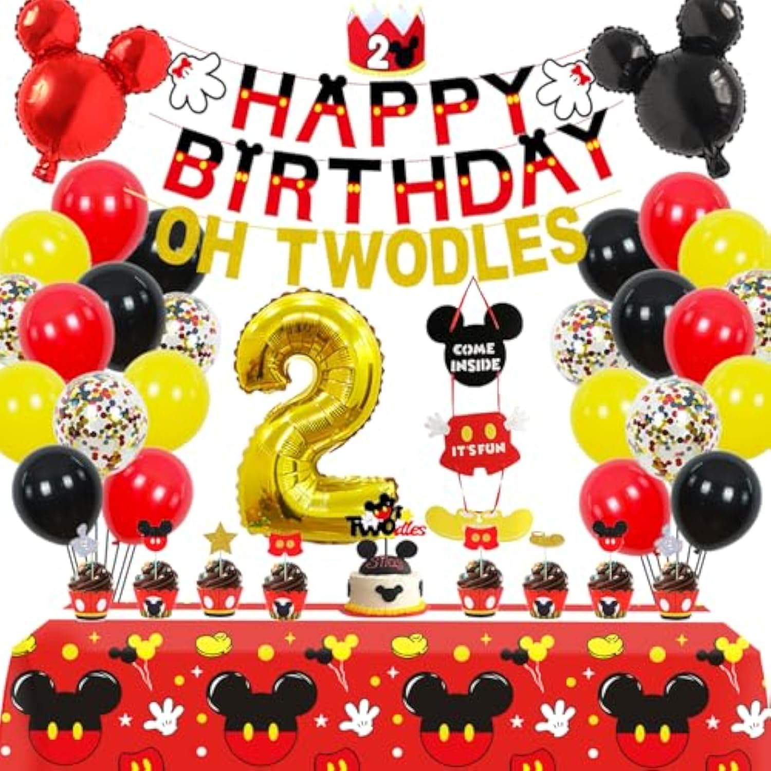 57-Pc “Oh Twodles” 2nd Birthday Party Decoration Set