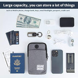 Cell Phone Purse Waist Pack Bag Travel Crossbody Bag Wristband Sport Armband Wallet With Removable Shoulder Strap (Black)