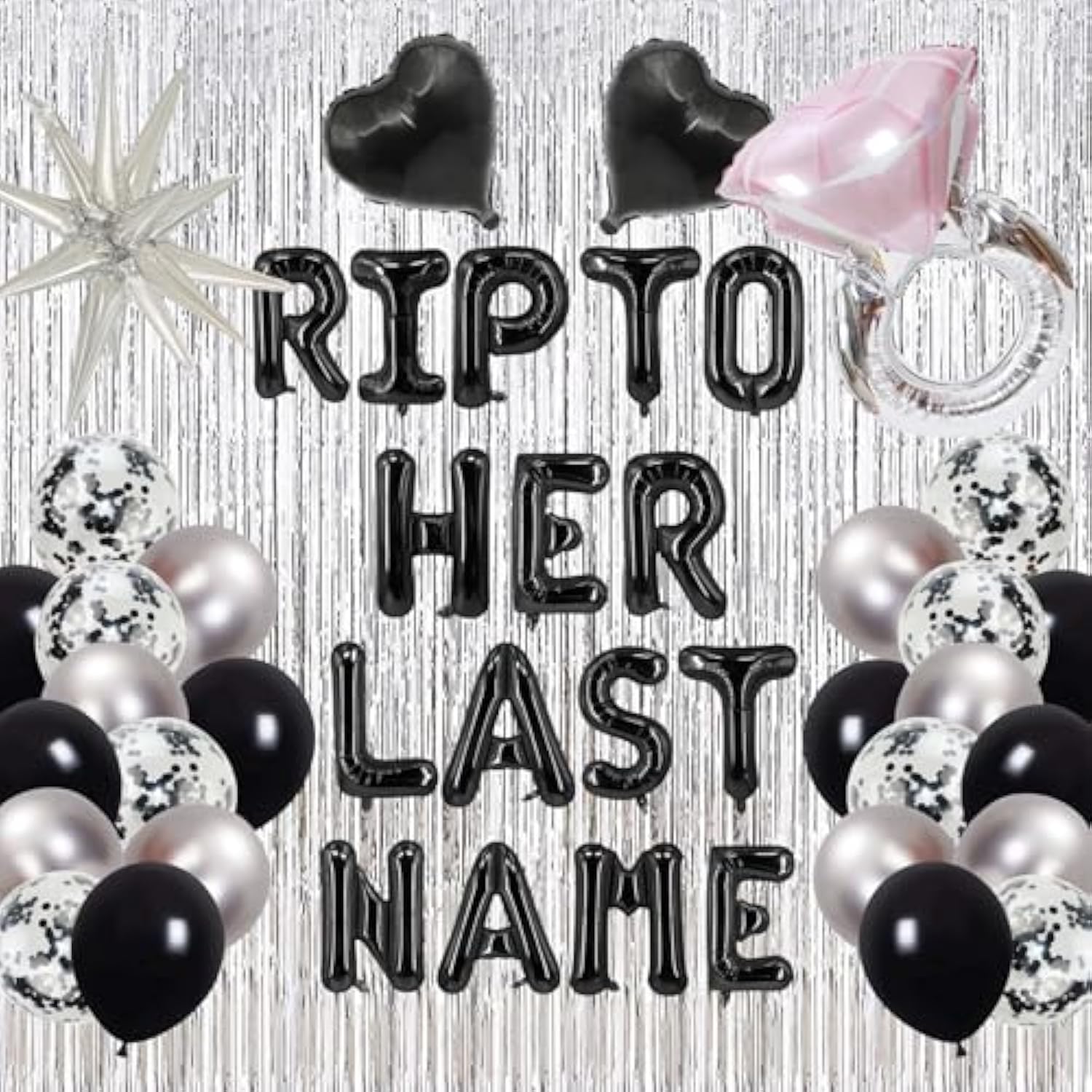 49 Pcs Bachelorette Party Decorations Rip To Her Last Name Balloon Banner Rip Single Life Bachelorette Party Supplies