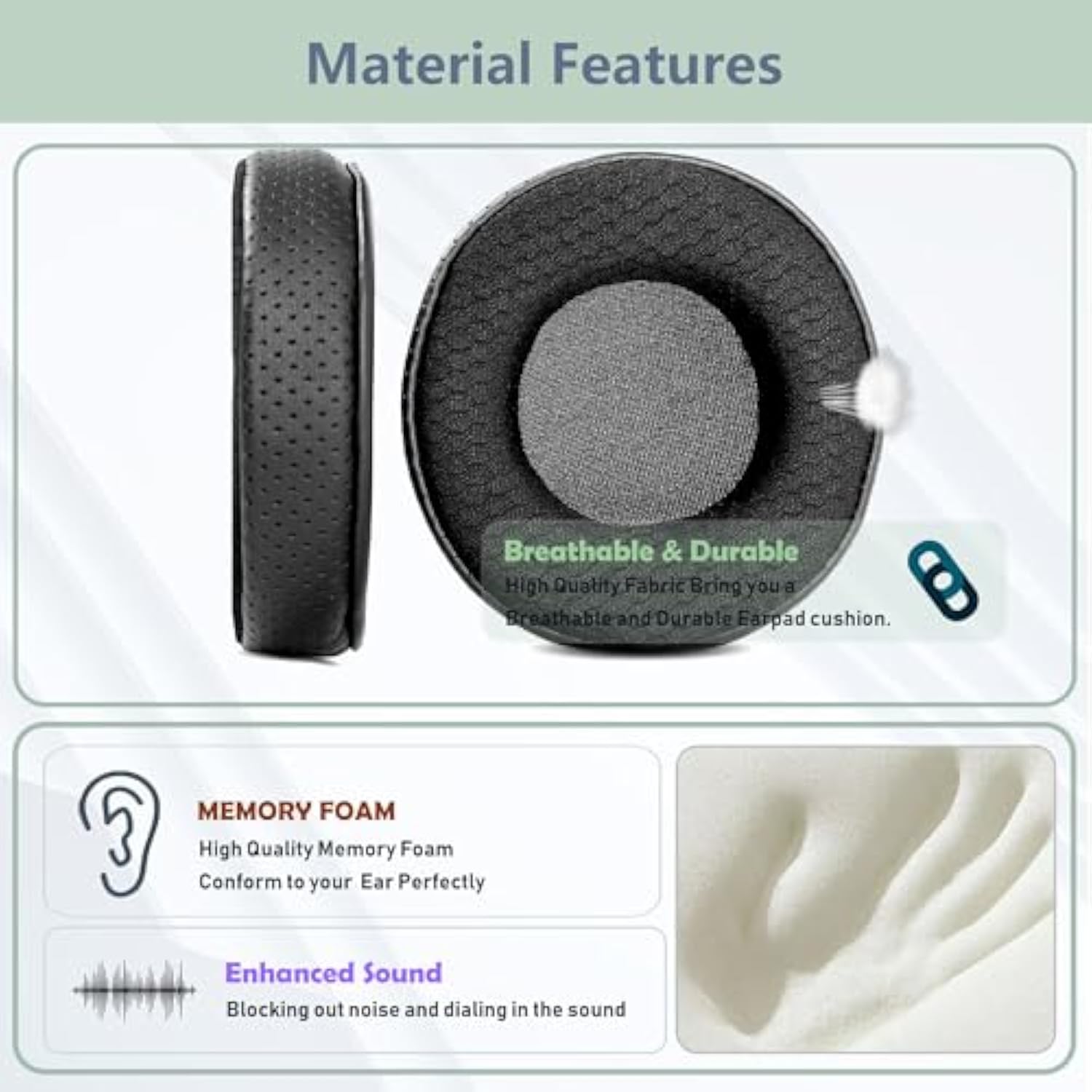 Ds502 Earpads Replacement Compatible With Msi Ds502 Ds-502 Ds501 Headphones Ear Pads Cushion(Punched Leather/Durable Fabric And Memory Foam)