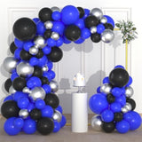 Royal Blue Black Silver Balloon Garland Arch Kit - 121Pcs Royal Blue A