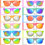 36 Pack Kids Sunglasses Bulk With Uv400 Protection, 12 Colors Neon Sunglasses For Birthday Party Favors, Beach, Graduation Gift, Summer Pool Party Supplies, Goody Bag Filler, Boys Girls Classroom Gift
