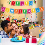 Mexican Birthday Party Decorations - 10Pcs Mexican Party Decorations Feliz Cumpleaños Banner Hanging Swirls Decoration Fiesta Themed Día De Los Muertos Cinco De Mayo Birthday Decor Supplies
