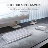 K65 Plus Wireless 75% Rgb Hot-Swappable Mechanical Gaming Keyboard For Mac And Ipad Pre-Lubricated Mlx Red V2 Linear Switches, Sound Dampening Qwerty Na Layout Frost White