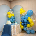 Yellow Blue Clear Balloon Arch Kit, Fun Underwater Cartoon Theme Decorations With Star Balloons For Kids Birthday Baby Shower Ocean Party Supplies