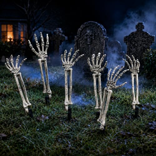 6PC Realistic Skeleton Arm Stakes Halloween Decorations for Lawn Stakes Garden Groundbreaker Halloween Skeleton Decoration