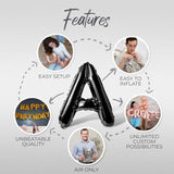 Letter Balloons "Til Death To Us" 16" Foil Mylar Alphabet for Halloween Party