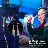 Headphone Splitter for PC, 3.5mm Splitter Female for 2 Dual 3.5mm Male 2 in 1 Mic Audio Splitte,Aux Microphone Y Splittor Cable Headset Jack Adapter
