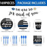 142Pcs Police Academy Graduate Party Supplies We Are So Proud Of You Police Theme Plates And Napkins Congrats Officer Party Decorations For Police Retirement Grad Graduation Promotion Party Serves 24