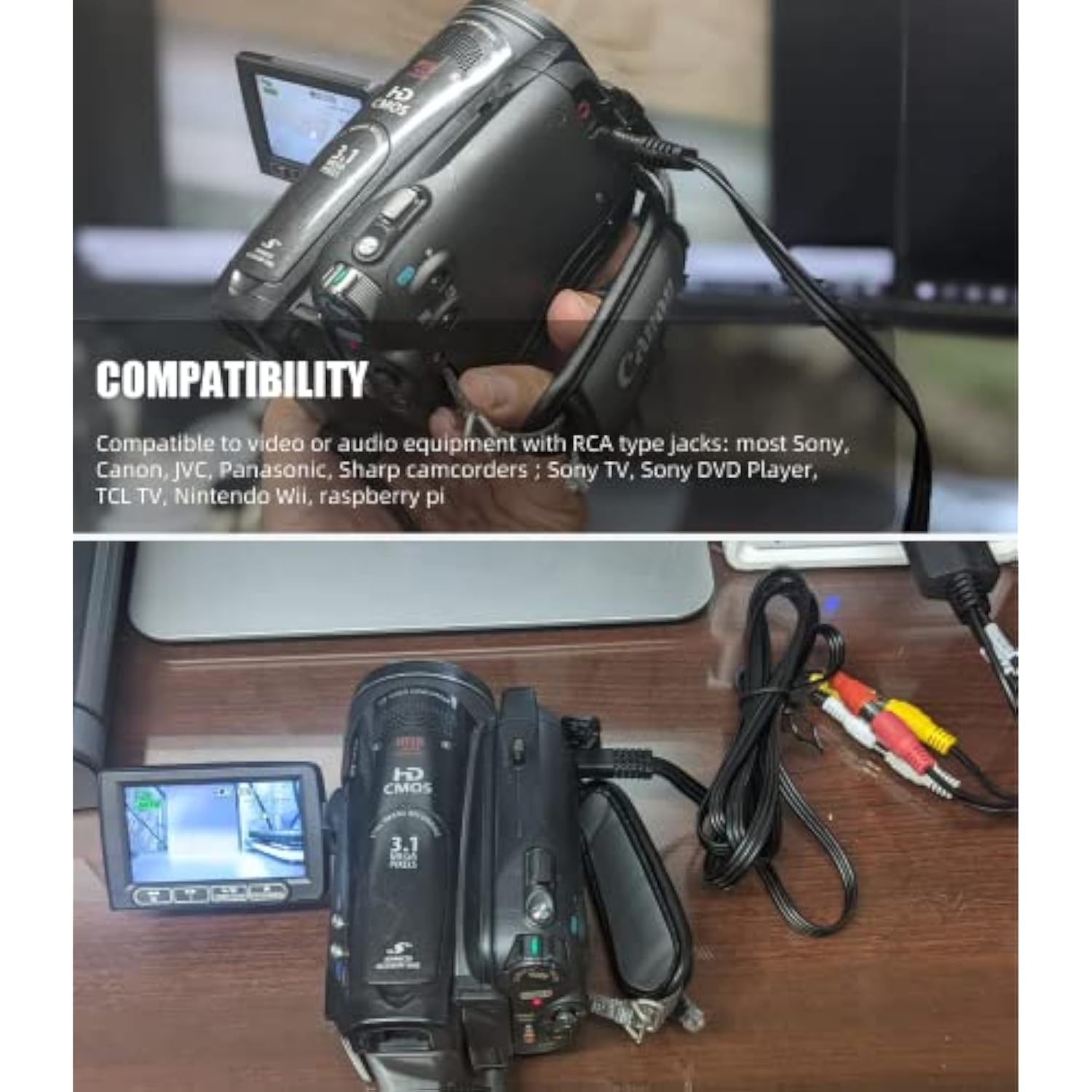 3.5 Mm To Rca Av Camcorder Video Cable,3.5Mm 18 Trrs Male To 3 Rca Male Plug A