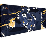 Japanese Large Waterproof Gaming Mouse Pad, Thick (4Mm) |35.5X16X0.16|Stitched Edges, Control And Speed, Anime Extended Xl Keyboard Blue Desk Mat With Rubber Base 900?400Mm (Hikari Blue).
