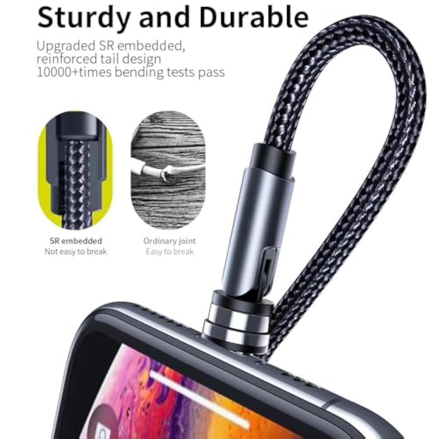 540° Rotation Magnetic Charging Cable(7-Pack, 1.6Ft/3.3Ft/3.3Ft/6.6Ft/6.6Ft/10
