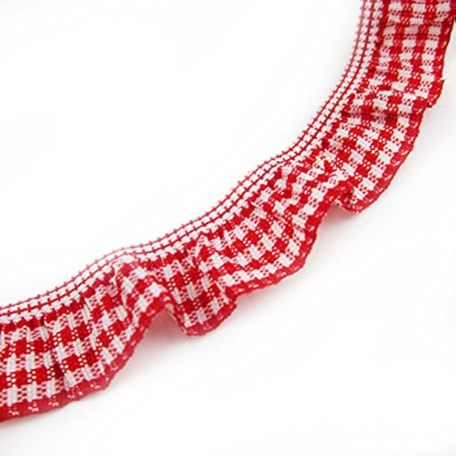 10 Yards - 3/4" 20Mm Gingham Elastic Trim Ruffle Ribbon Trimme Colourf