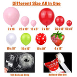 Diy Strawberry Balloon Garland Arch Kit For Girl Baby Shower Sweet One Strawberry First Birthday Theme Party Backdrop Decor (Pink)
