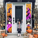 Vintage Halloween Door Hanging Banner Outdoor Welcome Sign for Front Porch Yard Party Decor