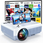 Projector With Wifi And Bluetooth, Upgrade Projector Native 1080P 14000L 4K Supported, Portable Movie Outdoor Projector For Home Theater, Compatible W Hdmi/Usb/Tv Stick/Laptop/Ios Android Phone