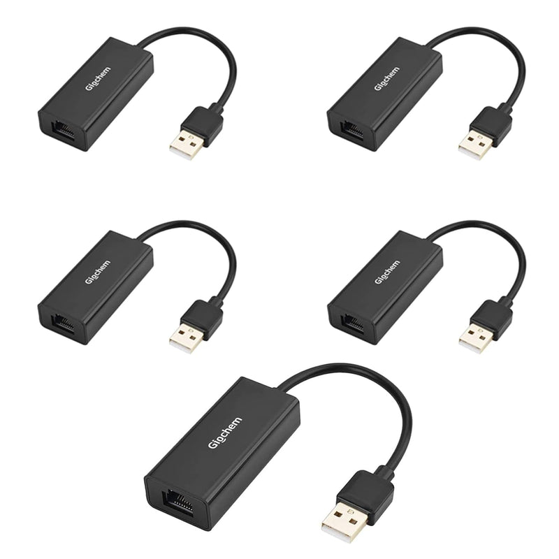 [5-Pack] Usb 2.0 To Ethernet Adapter Usb To Rj45 Adapter Supporting 10/100 Mbp