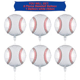 6 Pack 18 Inches Baseball Balloons Baseball Party Decorations Foil Balloons For Birthday Sports Party Favors Decoration Supplies
