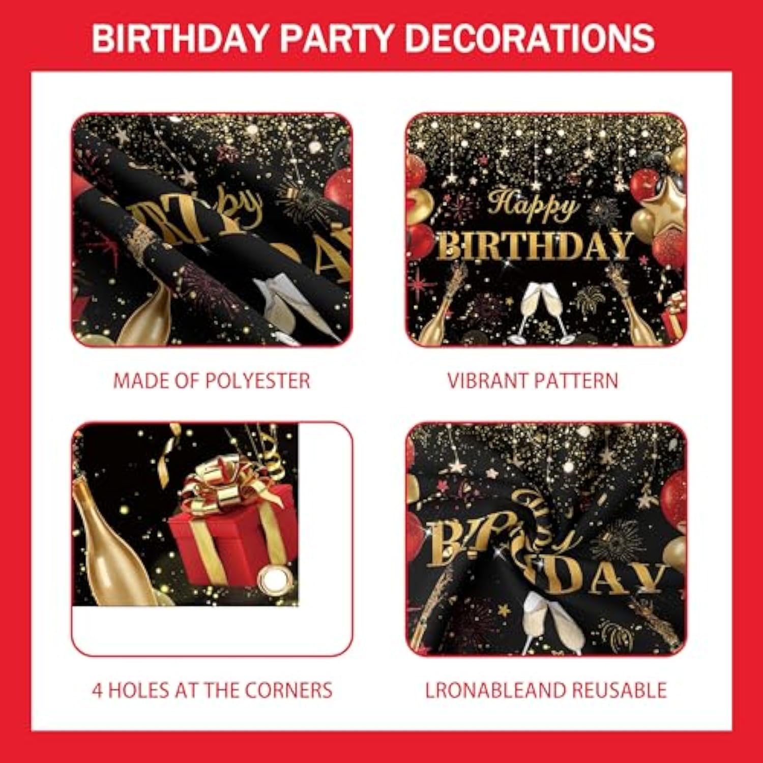 Red Birthday Party Decorations for Women, Balloon Arch Kit & Confetti Balloons