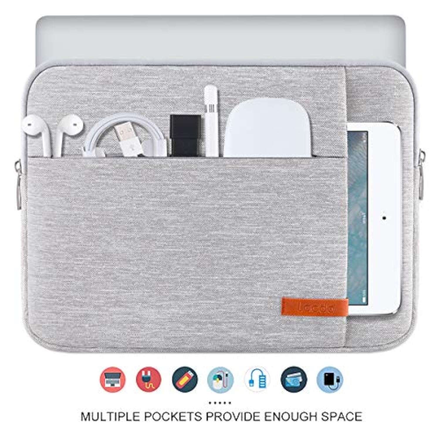13 Inch Laptop Sleeve Case For 13 Inch New Macbook Air M4 A3240 2025, M3 A3113, M2 A2681, M1 A2337 | 13" Macbook Pro M2/M1 A2338 A2251 A2289 | 13" Ipad Air M3 / Ipad Pro M4 Computer Bag, Gray