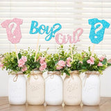 12 Pcs Boy Or Girl Centerpiece Sticks Double Sided Glitter Onesie Question Mark Gender Reveal Table Flower Centerpieces Sticks For Baby Shower Kids Birthday Party Table Flowers Decorations Supplies