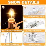 3 Pack Accessory Cord With 6 Led Bulbs, 11.5 Ft Christmas Village Light With On/Off Switch Plugs And Spare Fuse For Hall