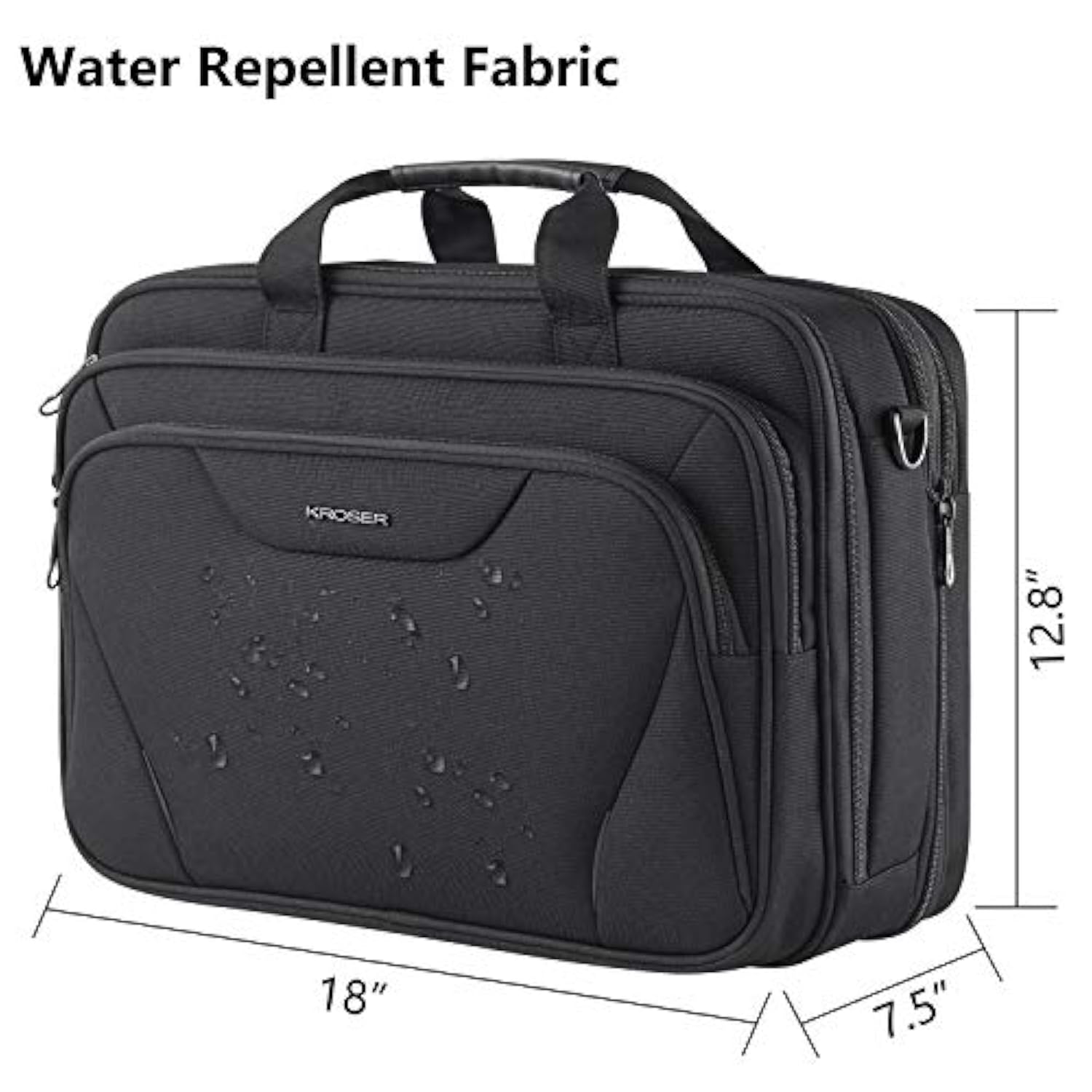 Laptop Bag Premium Laptop Briefcase Fits Up To 17.3 Inch Laptop Expandable Waterrepellent Shoulder Messenger Bag Computer Bag For Travel/Business/Men/Womenblack