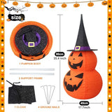 3FT Halloween Collapsible Pumpkin Decoration, 50 LED Plug in Jack-O-Lantern