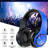 Kids Bluetooth Over Ear Headphones, Colorful Led Lights Headphones With Built-
