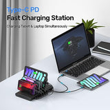 Fast Charging Station with Quick Charge 3.0, Multi USB Charger Station for Multiple Devices, iPhone, iPad, Tablet, Kindle-Black(UL Certified)