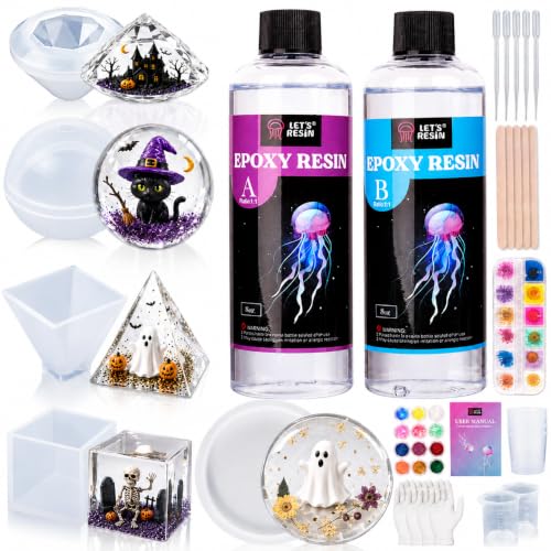 Epoxy Resin Kits And Molds Complete Set, 16Oz Resin Art Kit With Silicone Molds, Pigment, Dried Flowers, Crafts For Adults, Beginners, Art Supplies For Diy Lovers, Diy Gift For Women