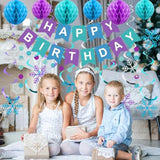 Frozen Birthday Party Decorations: Banner, Honeycomb Balls & Snowflake Streamers