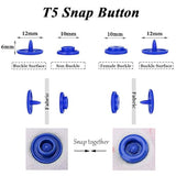 408 Sets Plastic Snap Buttons T5 Kam Snaps Fastener Kit For Craft Diy,