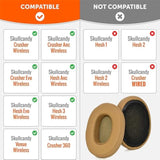 Replacement Earpads Ear Pads Cushion Covers Repair Parts for Skullcandy Crusher Hesh 3 Hesh3 Venue Wireless ANC Headphones, Brown