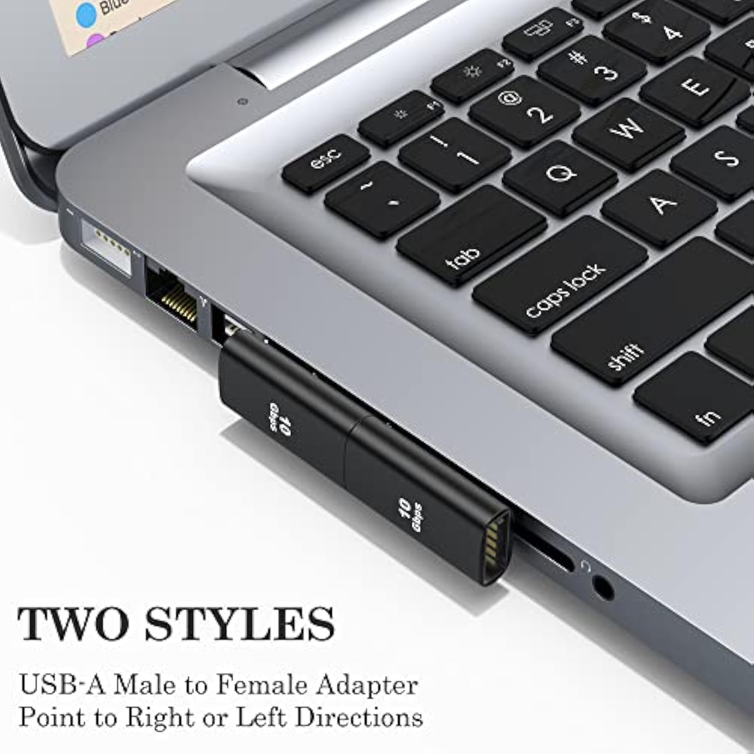 90 Degree Usb 3.1 Adapter (2 Pack), Right And Left Angle Usb A Male To Female