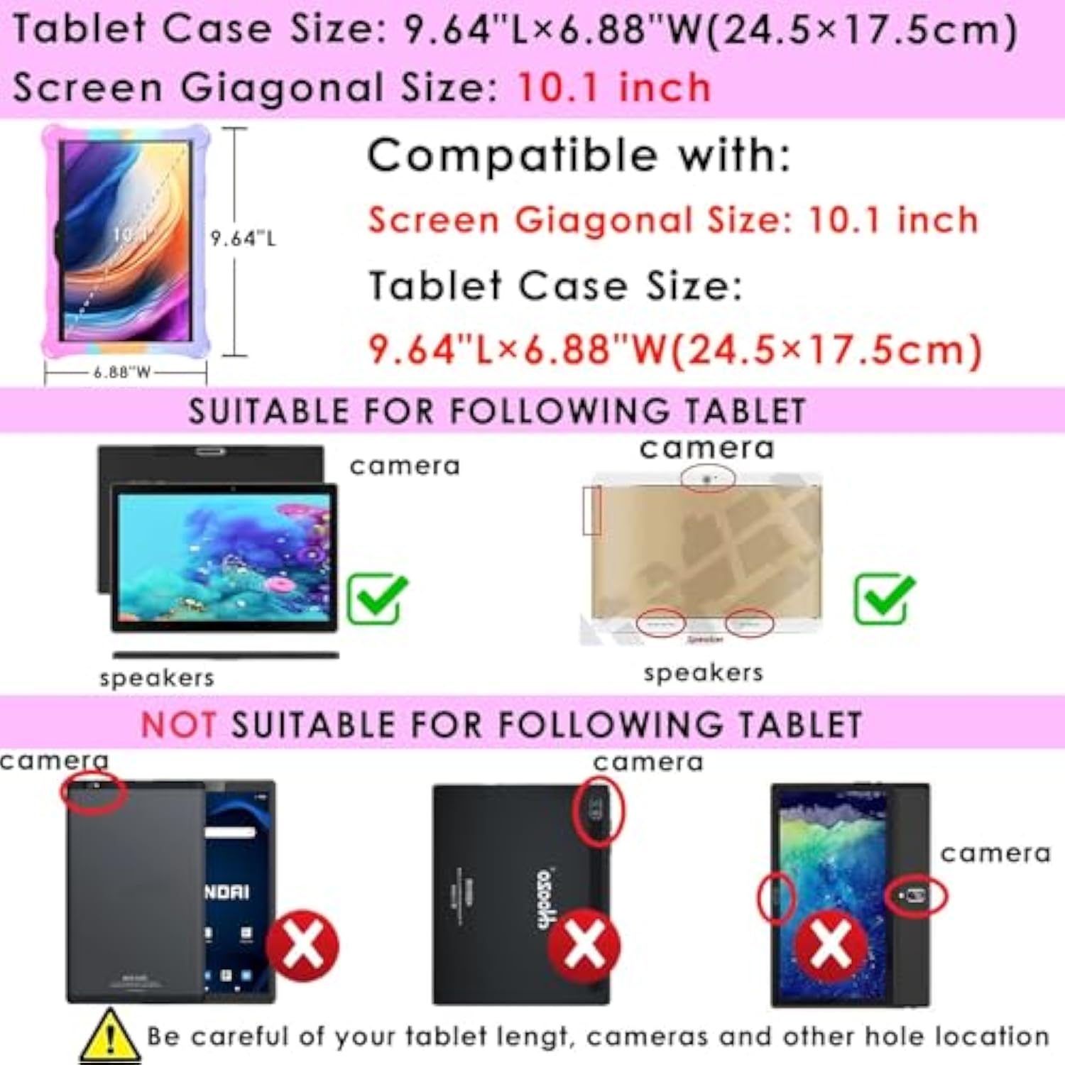 Silicone Case Compatible With Dragon Touch Notepad K10, 10 Inch Universal Tabl