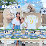 Soccer Birthday Party Decorations Plates Set 25 Guests,125 Pieces Soccer Theme Paper Plates Napkins Cups And Cutlery Boys Party Supplies De Cumpleaños De Futbol