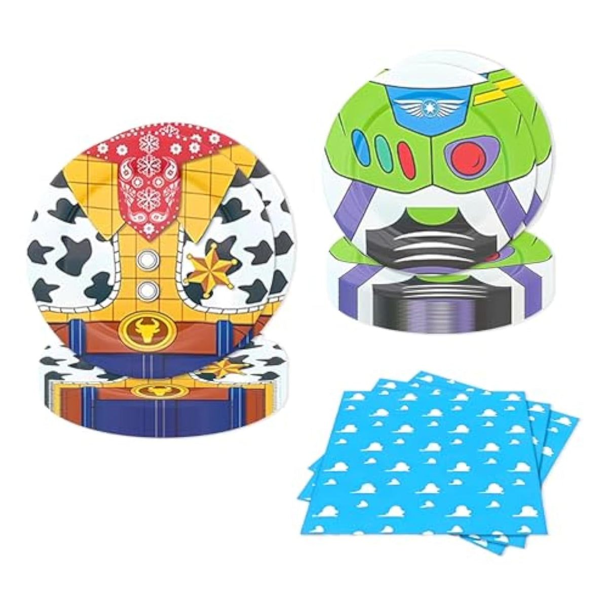 Cartoon Blue Sky White Clouds Plates Napkins Total 40Pcs Serve 10 Toy Inspired Story Kids Birthday Party Boy Baby Shower Tableware Set Clouds Sky Dinner Plates Dessert Plates Napkins Supplies