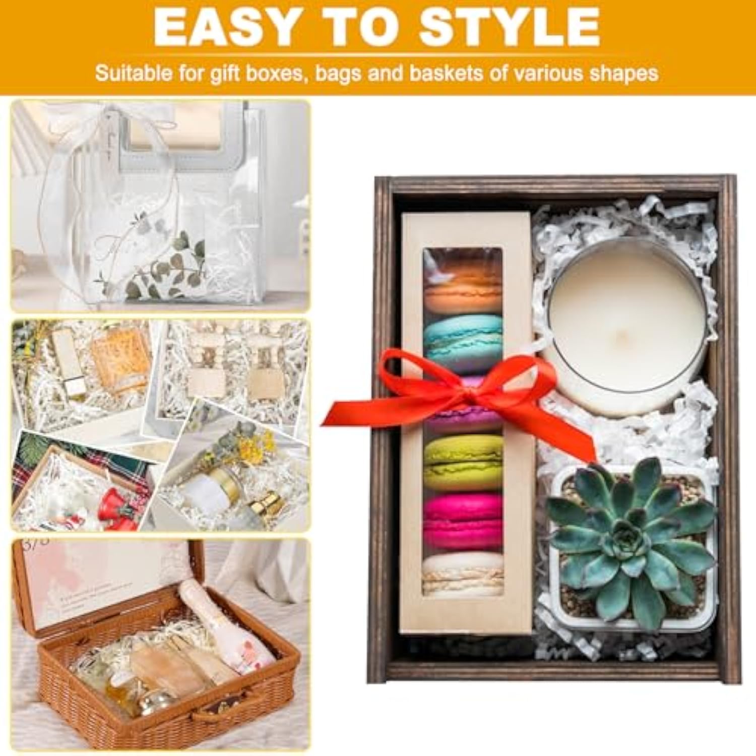 Crinkle Cut Paper Shred Filler,1 Lb White Shredded Paper For Gift Boxes Bags Basket Filler Decoration,Grass Cushion Paper Streamer Stuffing For Christmas,Thanksgiving,Mother'S Day Gift Wrapping