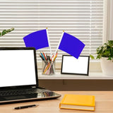 25 Pack Solid Blue Mini Flags on Sticks 5x8" for DIY and Party Decorations