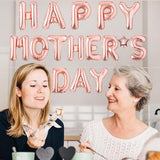 16 Inches HAPPY MOTHER'S DAY Balloons Hanging Banner Decorations, Rose Gold Aluminum Foil Letter Balloons for Mother's Day Celebration Party Supplies