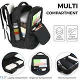 Carry On Backpack, Flight Approved Travel Backpack With Usb Port, Tsa Personal Item Travel Bag Fits 17" Laptop, Large Water Resistant Luggage Overnight Weekender Bag For Men & Women 40L, Black