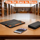 Foldable Keyboard With Backlit, Ultra Light Portable Wireless Keyboard With Adjustable Angle Stand & Leather Case,Compact Travel Bluetooth Keyboard For Ipad Mini,Iphone, Windows, Ios & Android
