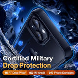 For Iphone 14 Phone Case, Shockproof For Iphone 13 Case, Military Grade Drop Protection, Protective Hard Back Slim Translucent Case For I 13 Phone Case/Iphone 14 Case 6.1'', Frosted Black