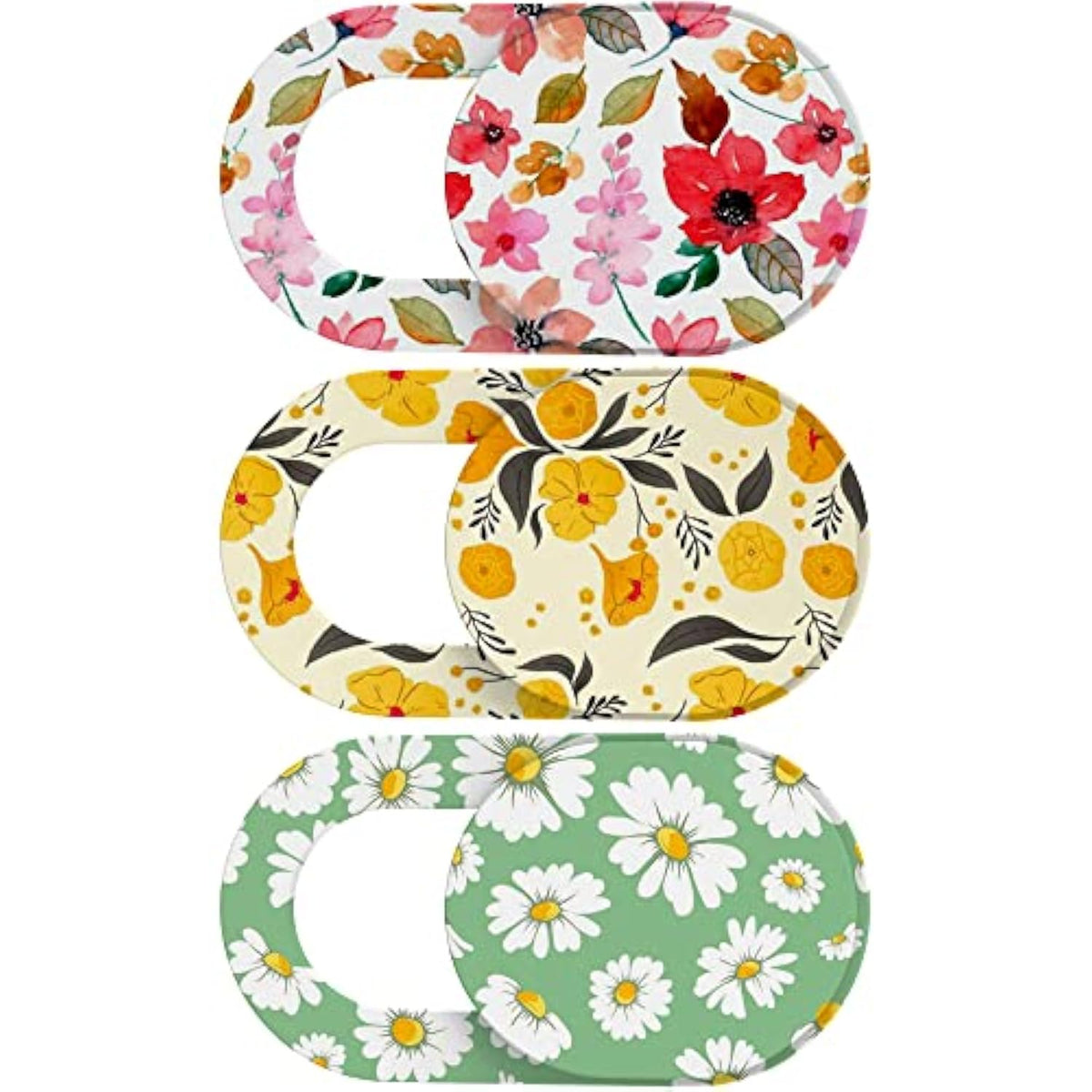 Cute Laptop & Phone Camera Cover 3-Pack Ultra-Thin Flowers Privacy Slider